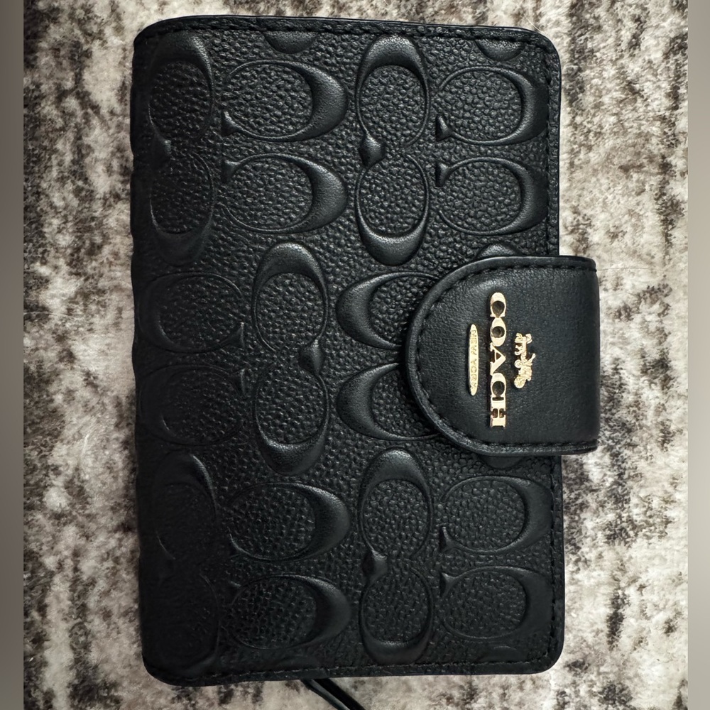 Coach Black Signature Embossed Wallet